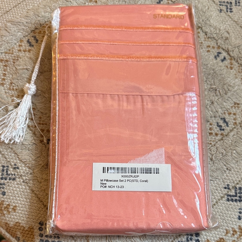 Luxurious Coral Pillowcase Set by [Brand]